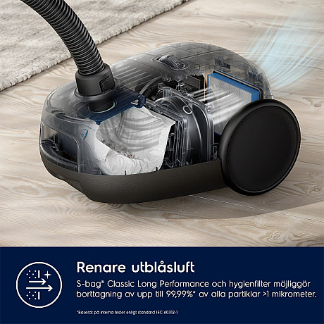 Electrolux - EB61C2DBF - Golvdammsugare med HEPA-filter och fotreglering