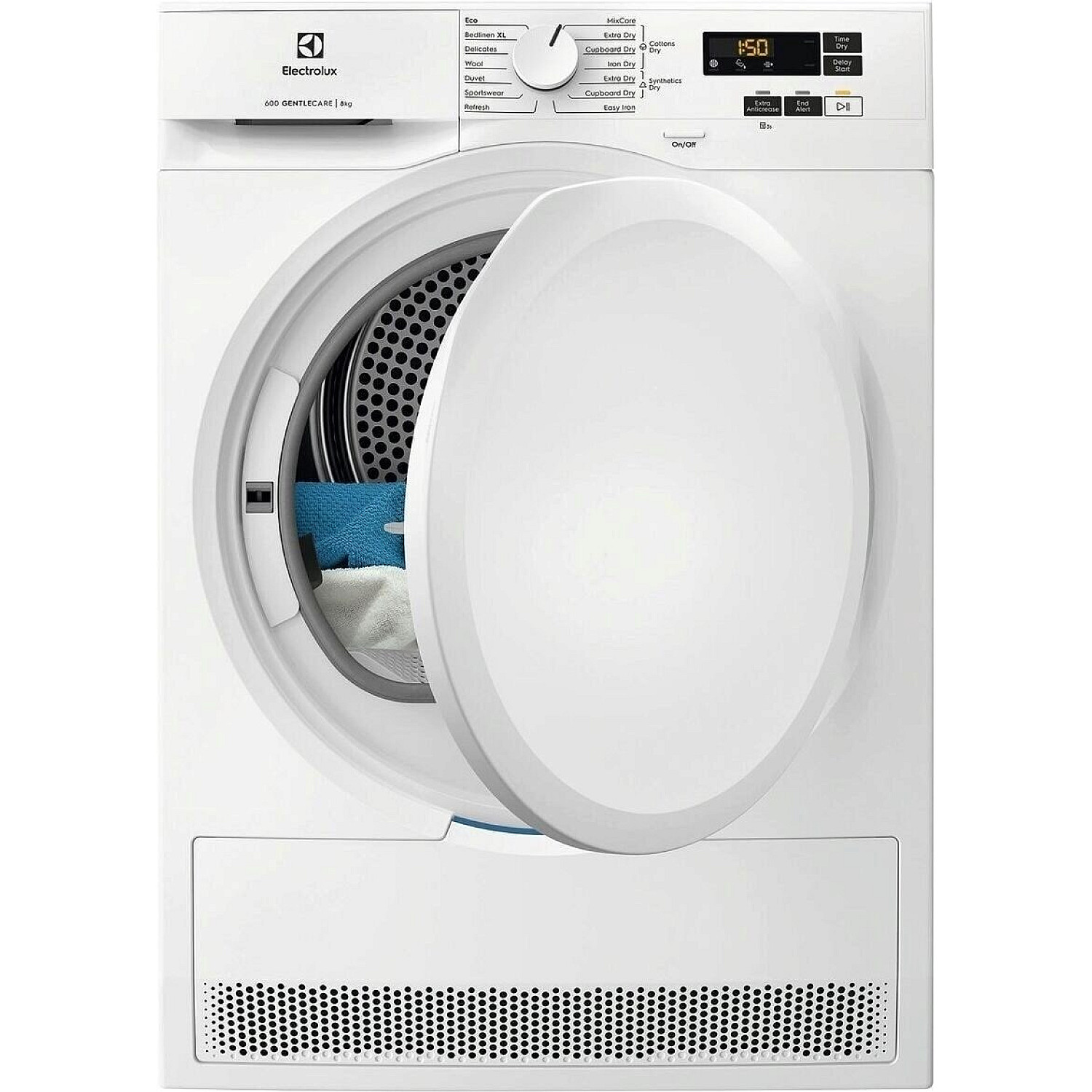 Electrolux torktumlare edi610v83v, vit, färre skrynklor