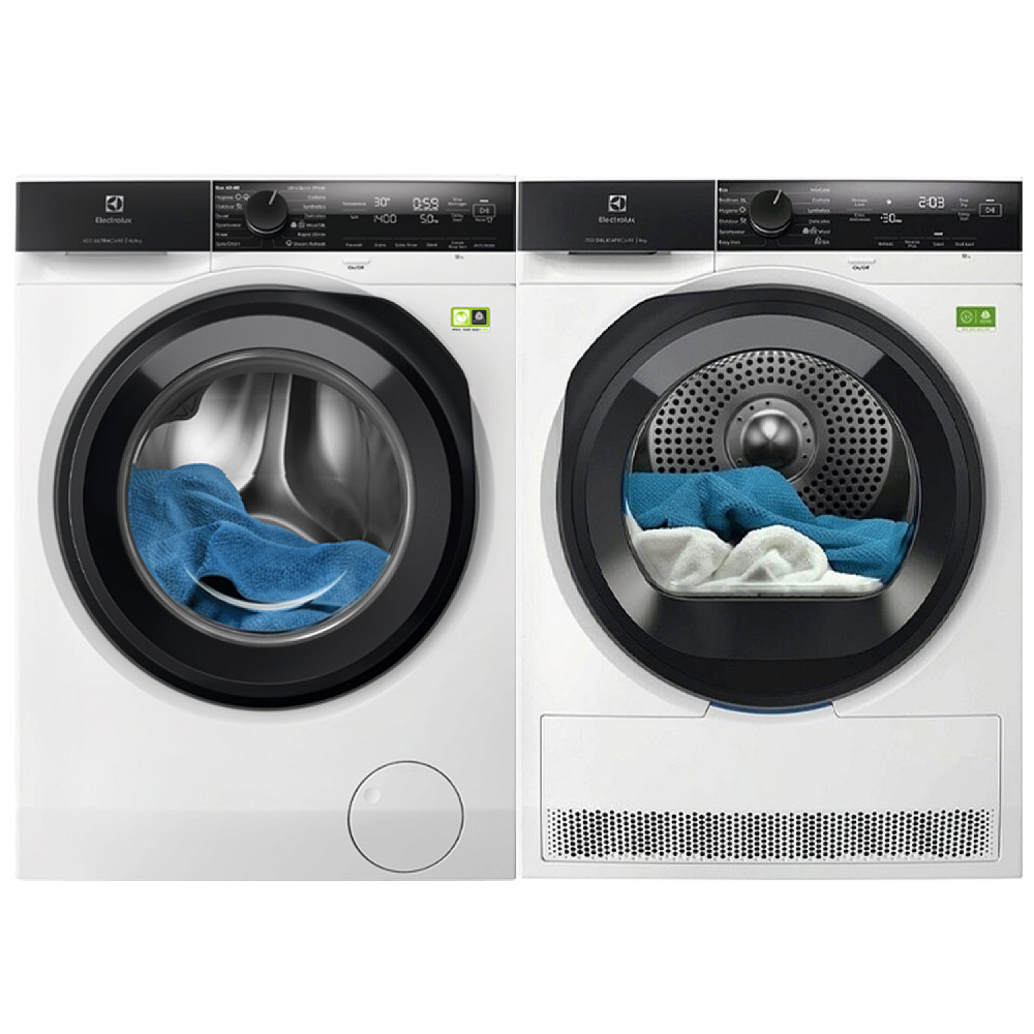 Electrolux paket tv&auml;ttmaskin och torktumlare efi8h2ex6e-edi7h2e95e - tv&auml;tt-steamrefresh & tork-delicatecare