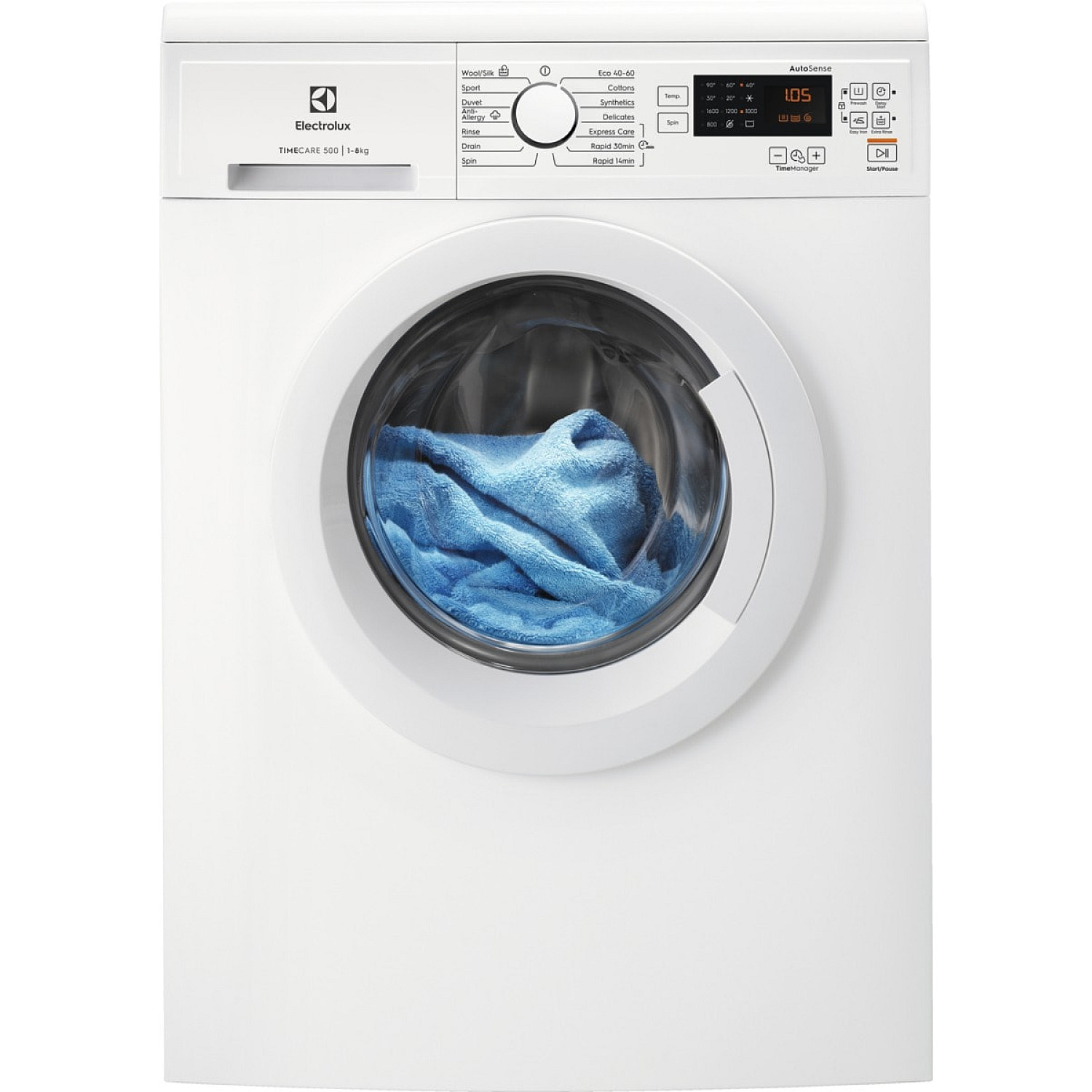 Electrolux frontmatad tvättmaskin ew2f3068r8 timecare 8 kg