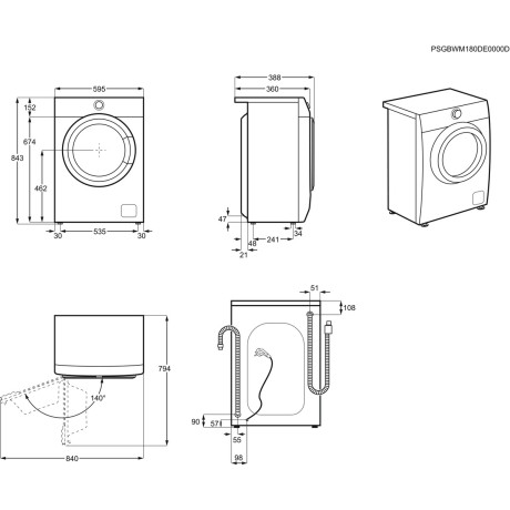 Electrolux - EW6S4204C1 - Slim 34 cm djup Electrolux - EW6S4204C1 - Slim 34 cm djup