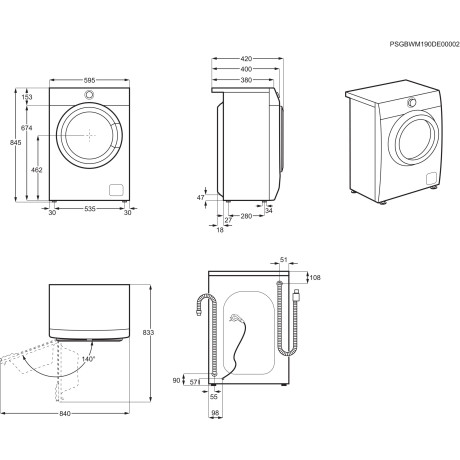 Electrolux - EW6S4225C4 - Slim 38 cm djup Electrolux - EW6S4225C4 - Slim 38 cm djup