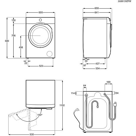 Electrolux - EWT697EX6E - Vit, Skonsam klädvård & AI-assist, tvätt 10.5 kg, tork 6 kg