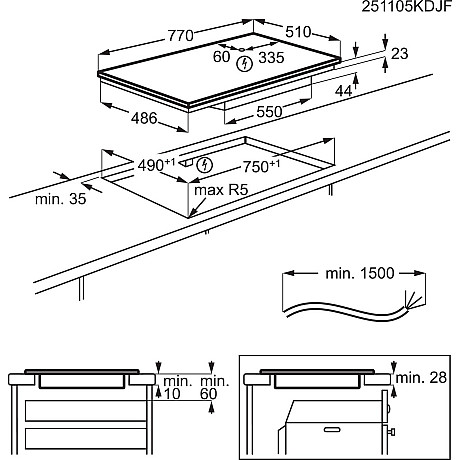 Electrolux - HOB860BSC - Induktionshäll SenseBoil SaphirMatt 77 cm