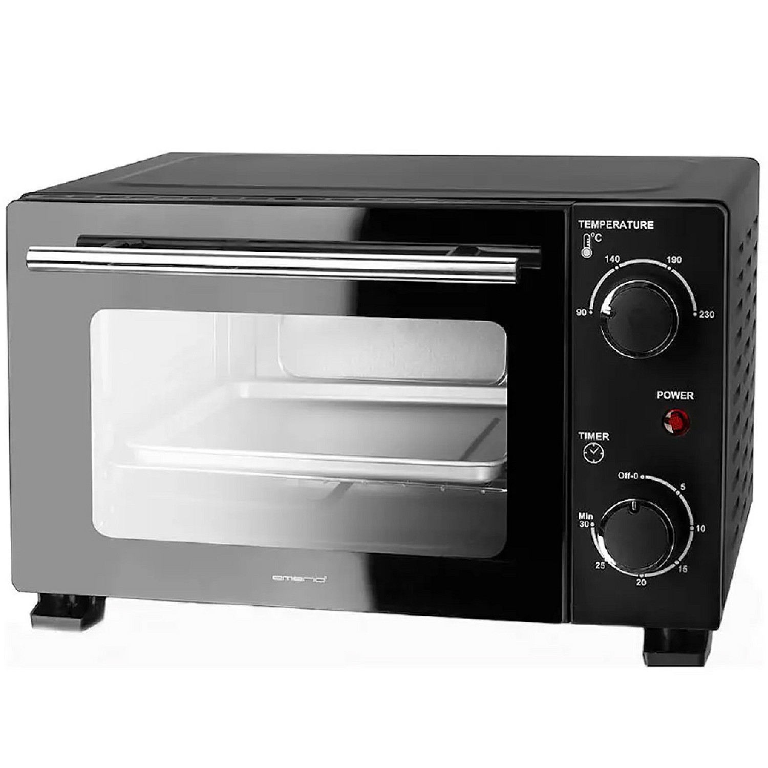 Emerio bänkspis mo-124451 bänkugn med legant svart design 90-230°