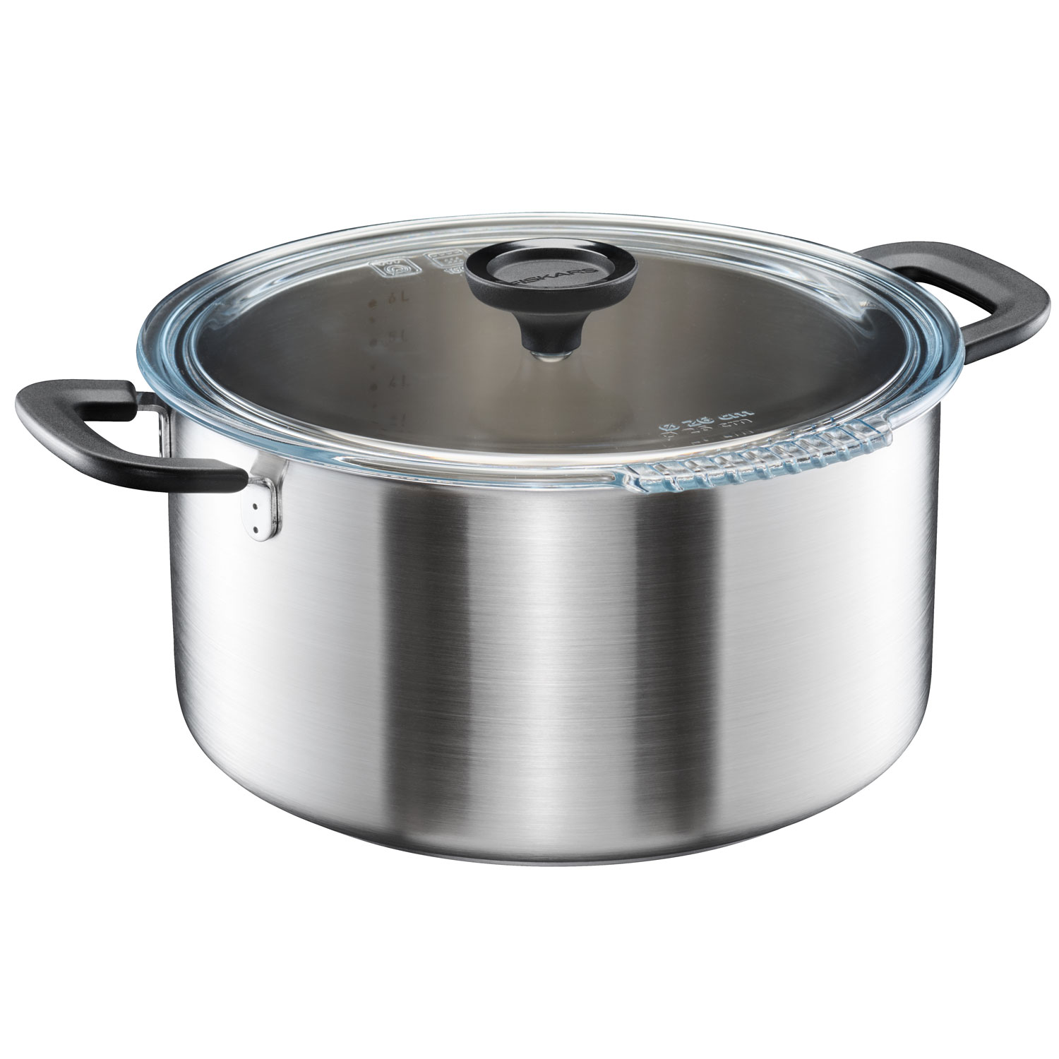 Fiskars kokkärl 1072318 - rostfri, glas & avhällningslock