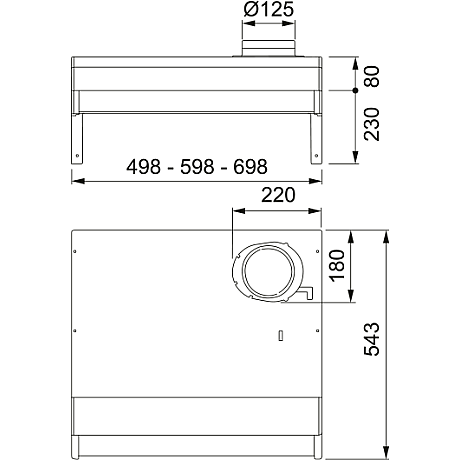 Franke - Spiskåpa Classic 1222A-10 lägenhet Hög 70cm