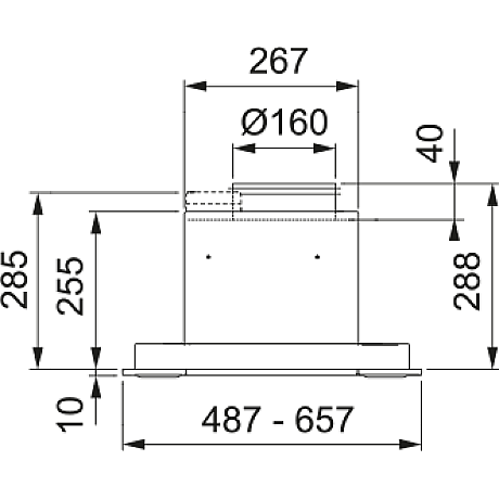 Franke - Spiskåpa 622-10/12 49cm, Rostfri