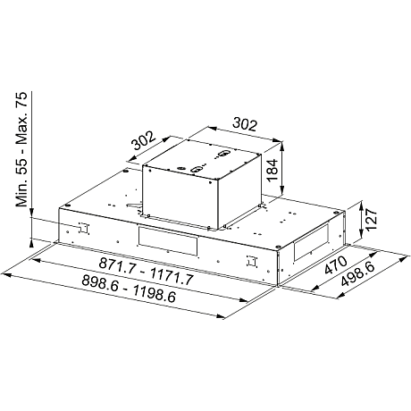 Franke - Spisfläkt AQ Sense Ceiling 90cm, Rostfri