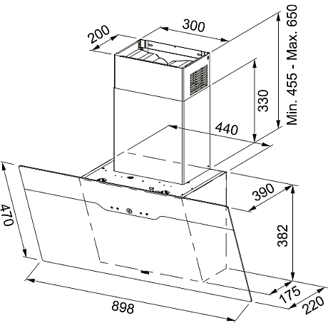Franke - Spisfläkt Maris Drip Free 90cm, Svart