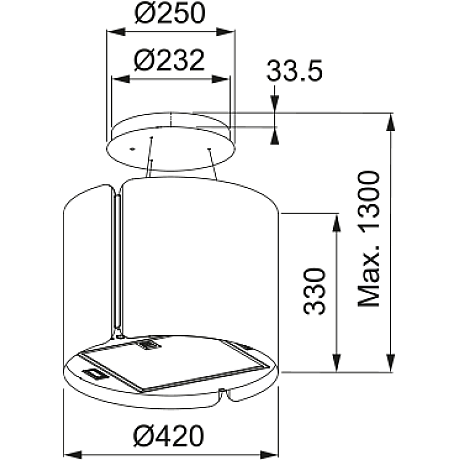 Franke - Kolfilterfläkt Smart Suspended 42cm, Rostfri