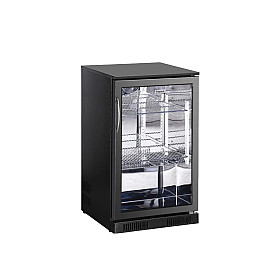 Frigelux - AB108MIR - Barkyl för underbänk med glasdörr, 108 liter, 84 cm, LED-belysning, låsbar, svart