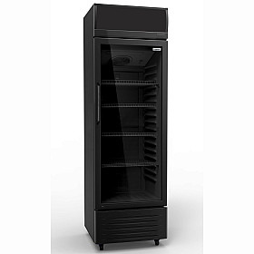 Frigelux - CF338MN - Displaykyl med glasdörr, 325 liter, 4 hyllor, LED-belysning, 38 dB, svart