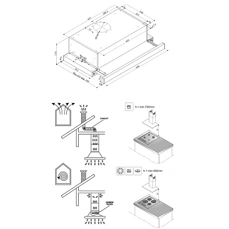 Gram - EFU 604-90 Utdragbar Fläkt Vit