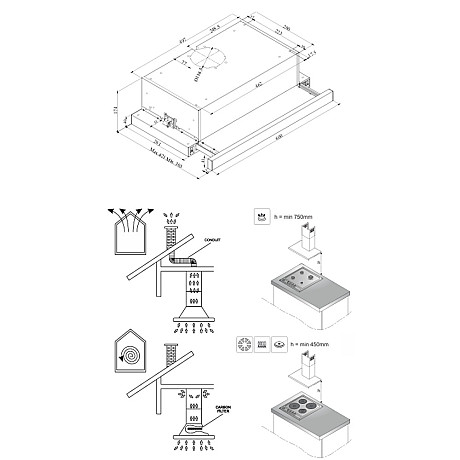 Gram - EFU 604-90 X Utdragbar Fläkt Rostfri