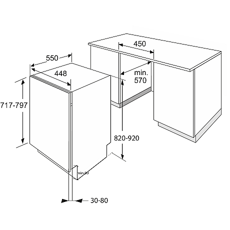 Gram - OMI 4230-90RT Kompakt inbyggd Diskmaskin