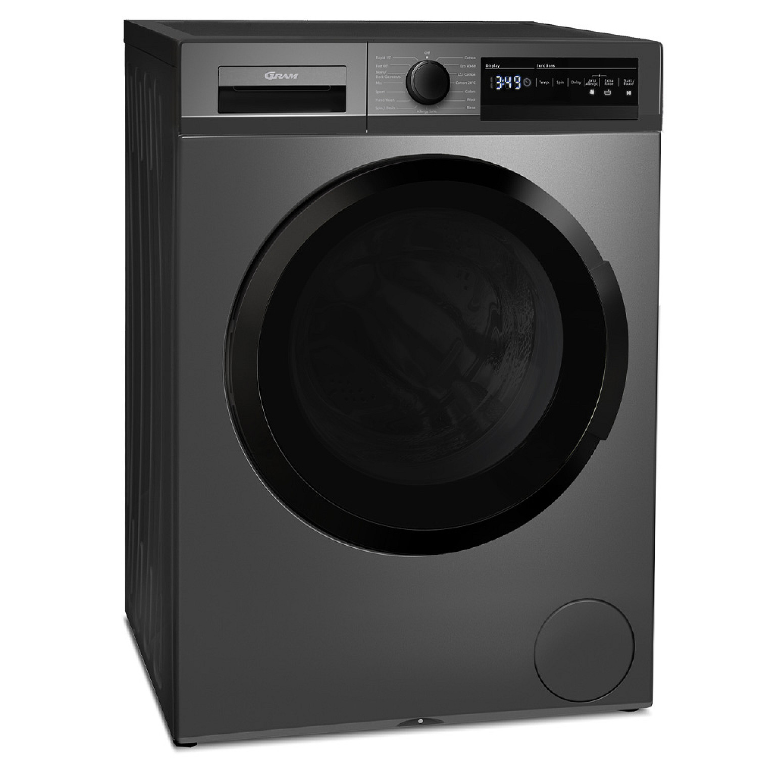 Gram frontmatad tvättmaskin wde 71814-92 bi - tvättmaskin i antracit