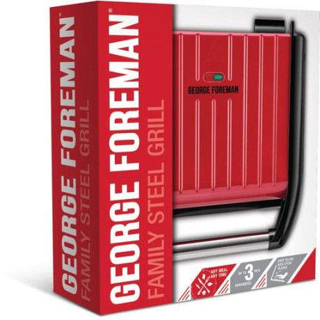 George Foreman smörgåsgrill Family Steel, röd George Foreman smörgåsgrill Family Steel, röd
