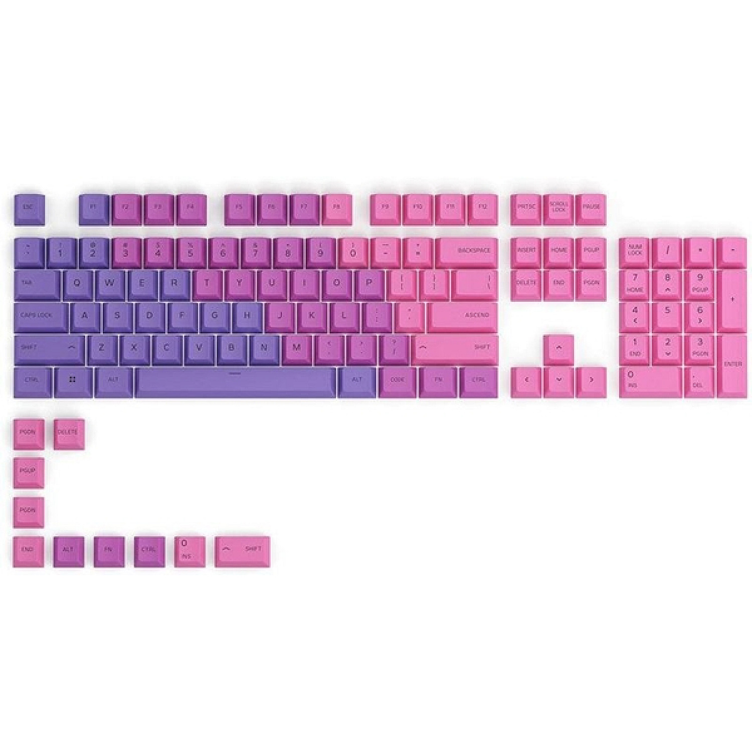 Glorious tangentbord gpbt keycaps tangentuppsättning glo-kc-gpbt-n-n nebula, 115 kpl