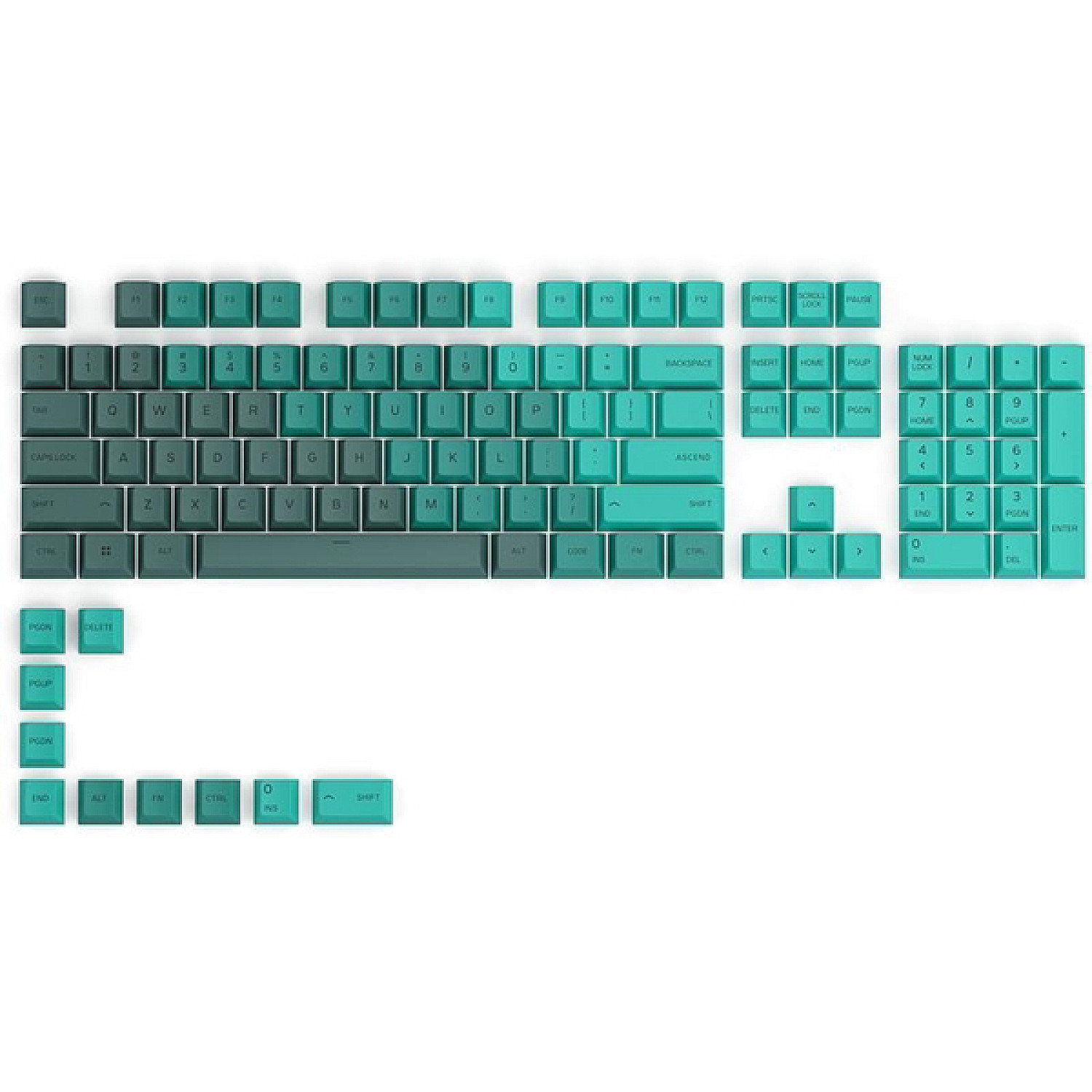 Glorious tangentbord gpbt glo-kc-gpbt-rf-n keycaps tangentuppsättning rain forest