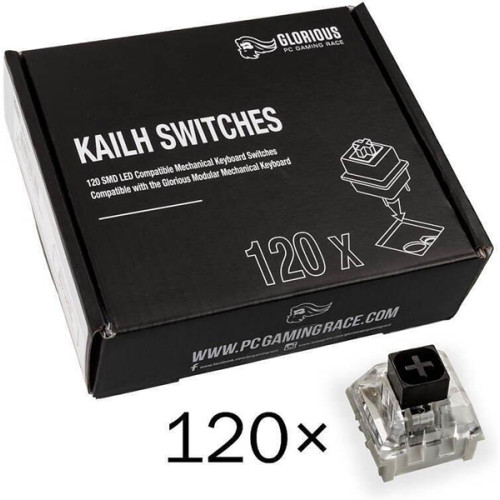 Glorious - Kailh Box Black switchar. 120 kpl