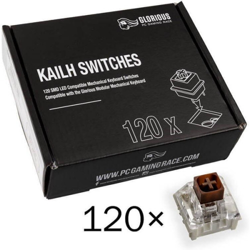 Glorious tangentbord kailh box brown switchar, 120 kpl