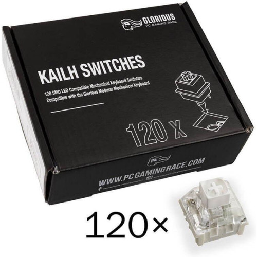 Glorious tangentbord kailh box white switchar, 120 kpl