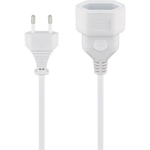 Goobay - förlängningskabel Schuko - IEC C7. 3 m. vit