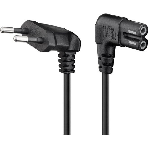 Goobay - CEE 7/16 - C7 Sonos® strömsladd med vinkelkontakt. 5 m