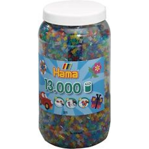 hama - Hama pärlor burk. 13 000 st. Mix 54 genomskinligt glitter