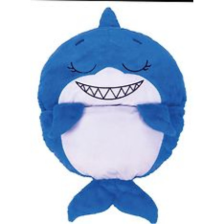 Happy Nappers - blå haj gosedjur / sovsäck, storlek M