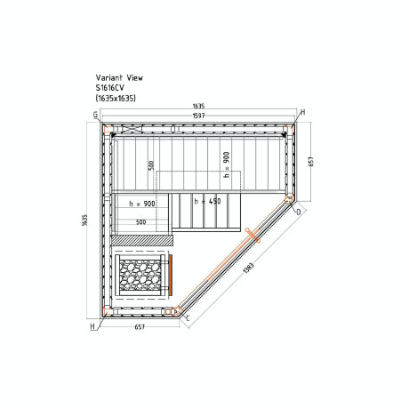 Harvia - Variant View S1616CV Harvia - Variant View S1616CV