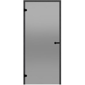Harvia - Black Line glasdörr till bastun, 7x19, med rökgrått glas och svart furukarm