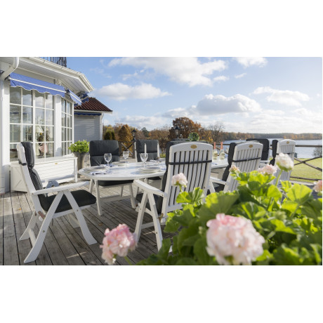 Hillerstorp - Amelia Bord 110x212/227/332+8 Fåtöljer Ställbar Vit Hillerstorp - Amelia Bord 110x212/227/332+8 Fåtöljer Ställbar Vit