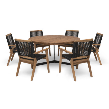 Hillerstorp - Ardernäs Matbord Ø150 Cm Svart Stål/Teak Hillerstorp - Ardernäs Matbord Ø150 Cm Svart Stål/Teak
