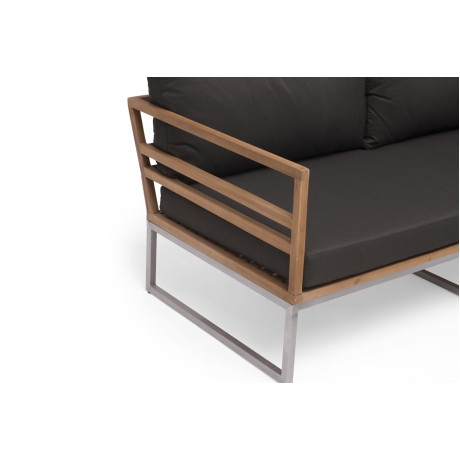 Hillerstorp - Kaxheden 3-Sits Soffa Aluminium/Teak Inkl Mörkgrå Dyna Olefin Hillerstorp - Kaxheden 3-Sits Soffa Aluminium/Teak Inkl Mörkgrå Dyna Olefin