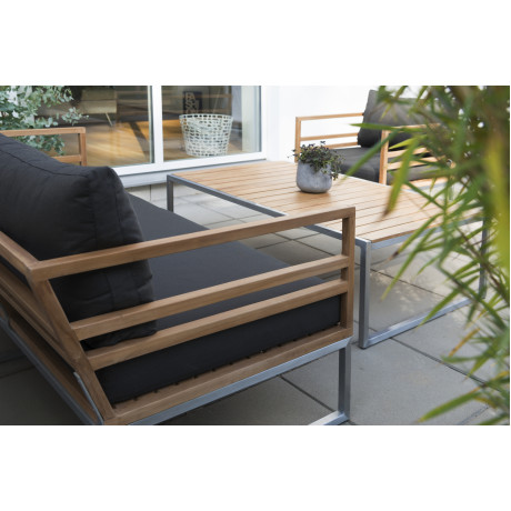 Hillerstorp - Kaxheden 3-Sits Soffa Aluminium/Teak Inkl Mörkgrå Dyna Olefin Hillerstorp - Kaxheden 3-Sits Soffa Aluminium/Teak Inkl Mörkgrå Dyna Olefin