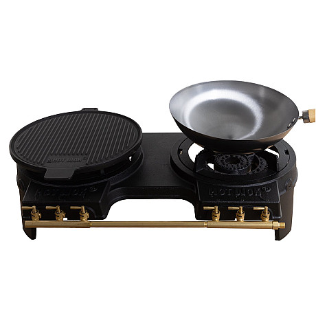Hot Wok - HW3910 - Svart, dubbel gasbrännare 2x10 kW