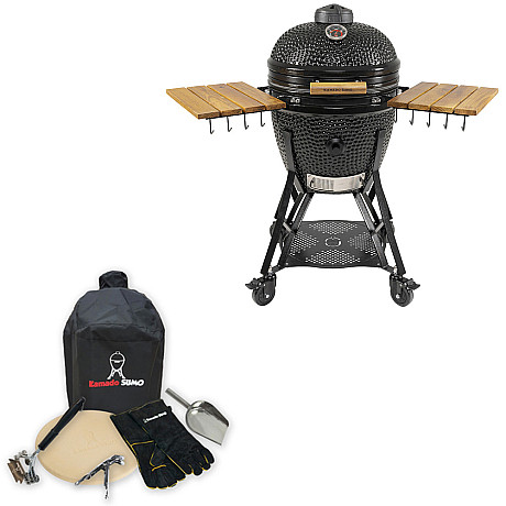 Kamado Sumo - Classic Large svart med pizzatillbehör & överdrag