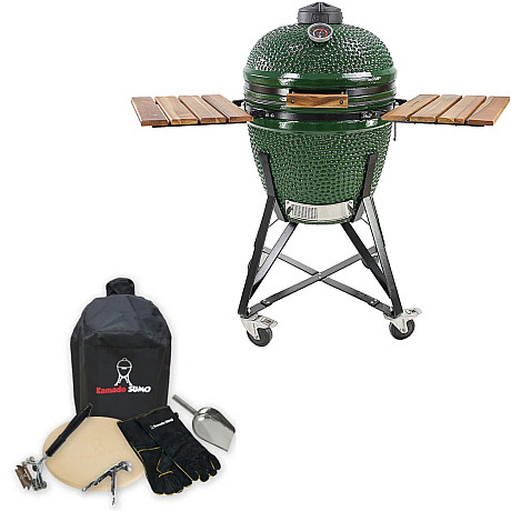 Kamado Sumo - Midi 21" Grön, Grillpaket med tillbehör
