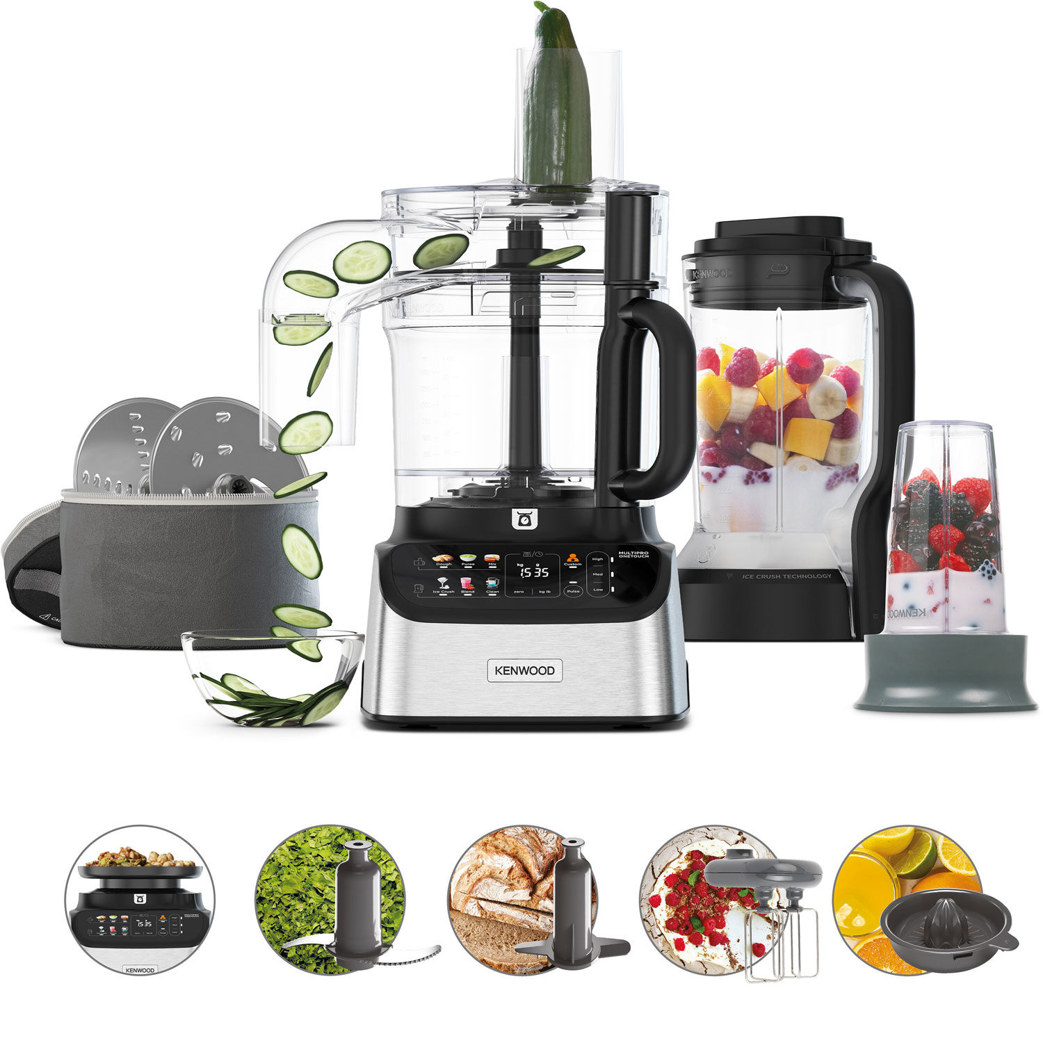 Kenwood matberedare fdm73.850ss - rostfri, multipro onetouch & 3l sk&aring;l