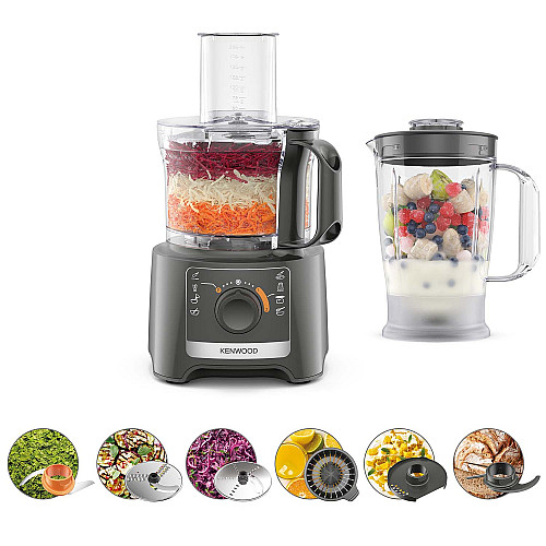 Kenwood matberedare fdp31.360gy - grå - multipro compact med 2,1l skål & blender
