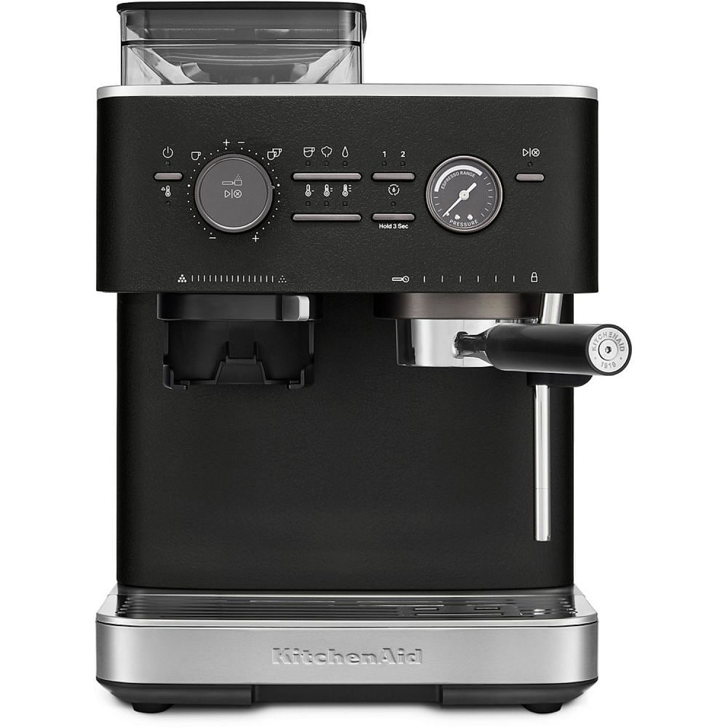 Kitchenaid espressomaskin 5kes6551ebk - halvautomatisk espressomaskin med kaffekvarn cast iron black