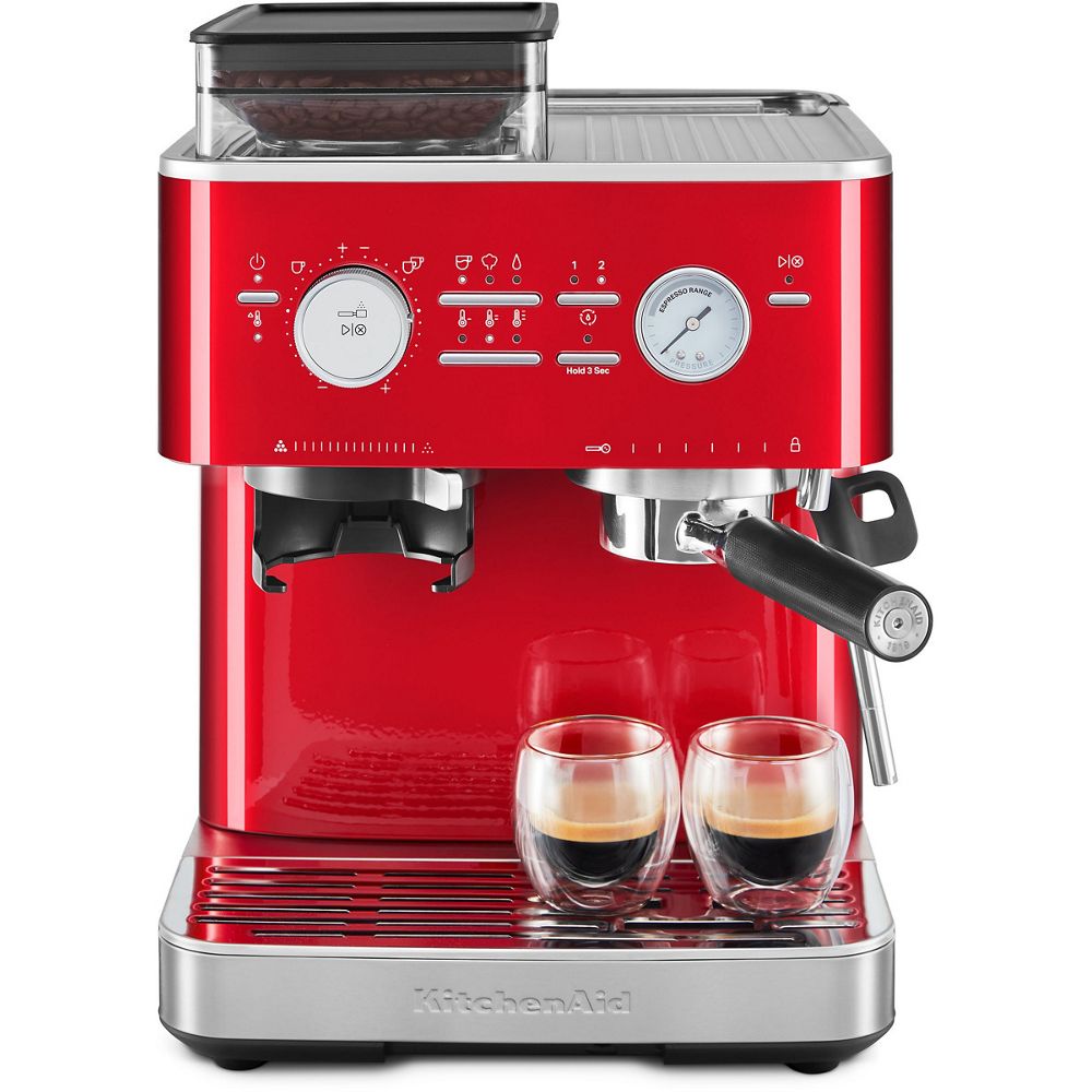 KitchenAid - 5KES6551ECA - Halvautomatisk espressomaskin med kaffekvarn Röd metallic