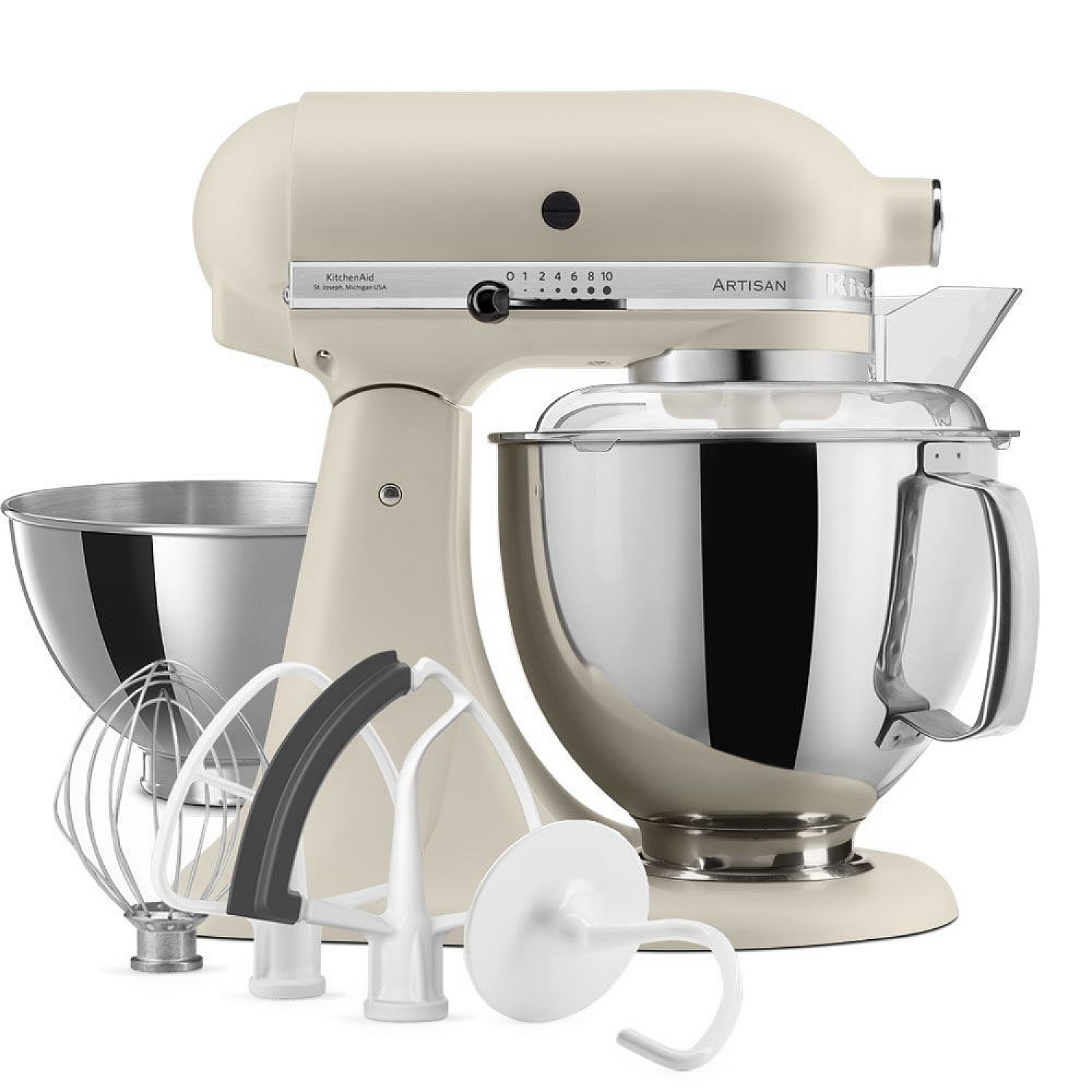 Kitchenaid köksassistent 5ksm175psefl - artisan 4,7 l med extra tillbehör, fresh linen