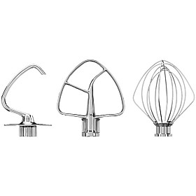 KitchenAid - 5KSM5TH3PSS - tillbehörsset i rostfritt stål för köksmaskin med fällbart drivhuvud, 3 delar