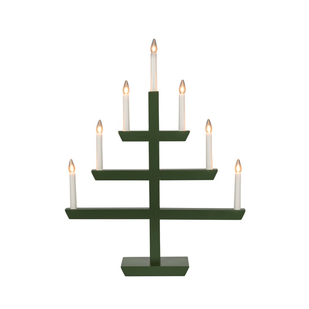 Konstsmide - Träljusstake 7 lampor, grön