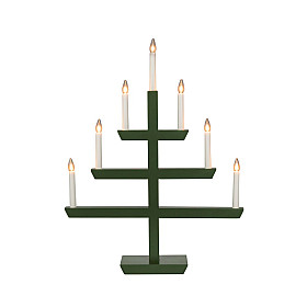 Konstsmide - Träljusstake 7 lampor, grön