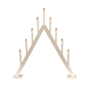 Konstsmide - Träljusstake 9 lampor, vit