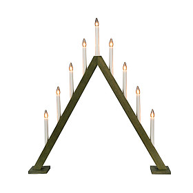 Konstsmide - Träljusstake 9 lampor, grön